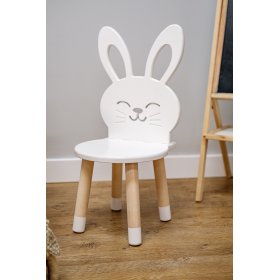 Krzesełko dla dziecka - Królik - białe