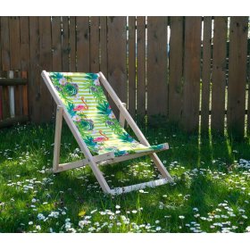 Krzesełko plażowe dla dzieci Flamingi i tropikalne kwiaty