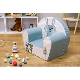 Krzesełko dziecięce Zajíc - szaro-niebiesko-białe, Delta-trade