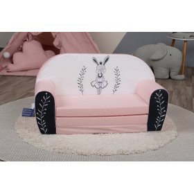Sofa dziecięca Bunny Ballerina - biało-różowa