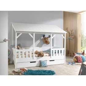 Łóżeczko w kształcie domku Charlotte - białe, VIPACK FURNITURE