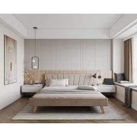 Łóżko tapicerowane HEAVEN 120 x 200 cm - Kremowy, FDM