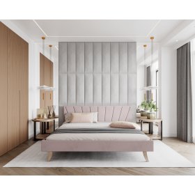 Łóżko tapicerowane HEAVEN 120 x 200 cm - Pudrowy róż, FDM