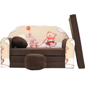 Sofa dla dzieci Miś brązowo-beżowa, Welox