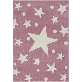 Dziecięcy dywan Gwiazdy - różowy i biały