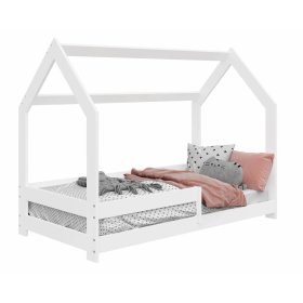 Łóżko domek Laura z barierką 160 x 80 cm - białe, Magnat