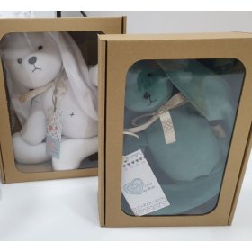 Welurowa zabawka Królik 35 cm - zielona, TOLO
