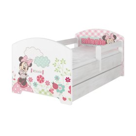 Dziecięca łóżko z bariera - Minnie Mouse - dekoracje norweski sosna, BabyBoo, Minnie Mouse