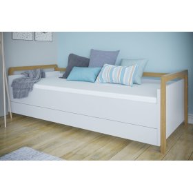 Łóżko z oparciem Viktor 180 x 80 - białe, All Meble