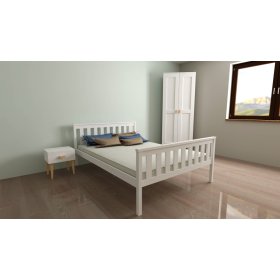 Łóżko drewniane Aga 200 x 90 cm - białe, Ourfamily