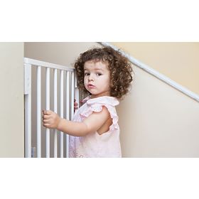 Barierka bezpieczeństwa 74-105 cm na schody i drzwi stalowe panele dodatkowe biała ECOTOYS