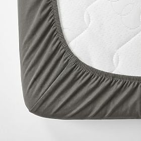 Bawełniane prześcieradło 180x80 cm - ciemnoszare