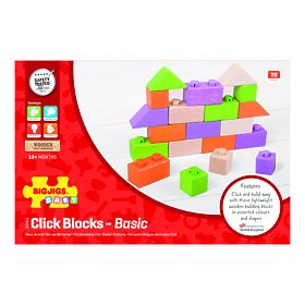 Bigjigs Baby Drewniane Klocki Łączące Zestaw Podstawowy, Bigjigs Toys