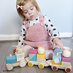 Bigjigs Baby Drewniany pociąg ze zwierzątkami, Bigjigs Toys