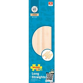 Bigjigs Rail Długie proste szyny 21 cm 4 szt, Bigjigs Rail
