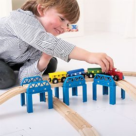 Bigjigs Rail Drewniane szyny zestaw do budowy mostów