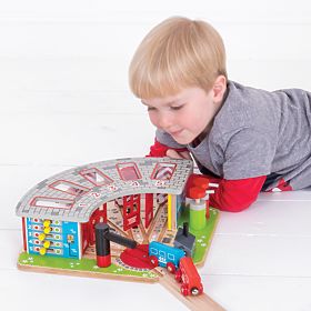 Ekskluzywna zajezdnia Bigjigs Rail na 5 pociągów