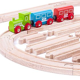 Bigjigs Rail Zestaw drewnianych szyn składający się z 24 części