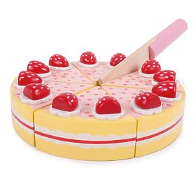 Bigjigs Toys Drewniany tort z truskawkami