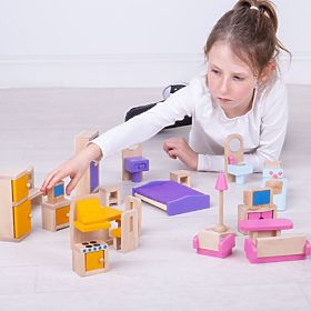 Bigjigs Toys Drewniane meble do domku dla lalek