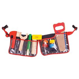 Bigjigs Toys Drewniane narzędzia na czerwonym pasku