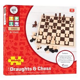 Bigjigs Toys Drewniane szachy i warcaby