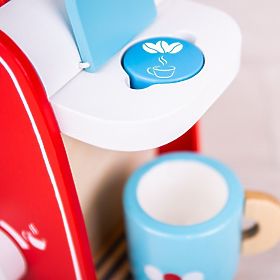 Bigjigs Toys Drewniany ekspres do kawy czerwony, Bigjigs Toys