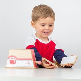 Bigjigs Toys Drewniany toster różowy