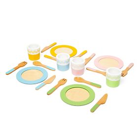 Bigjigs Toys Drewniany zestaw do serwowania