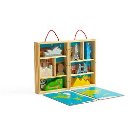Bigjigs Toys Drewniany zestaw do zabawy dla podróżników
