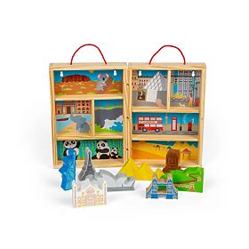 Bigjigs Toys Drewniany zestaw do zabawy dla podróżników