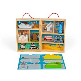 Bigjigs Toys Drewniany zestaw do zabawy dla podróżników