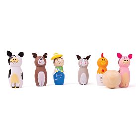 Bigjigs Toys Drewniana farma kręgli