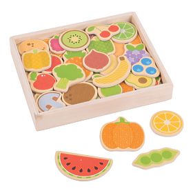 Bigjigs Toys Magnesy na owoce i warzywa