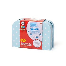 Bigjigs Toys Niebieski zestaw do herbaty w kropki