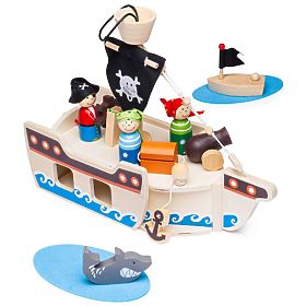 Bigjigs Toys Piracki statek z piratami
