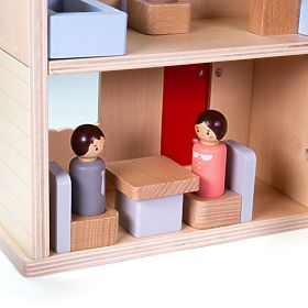 Bigjigs Toys Rozkładany domek z akcesoriami