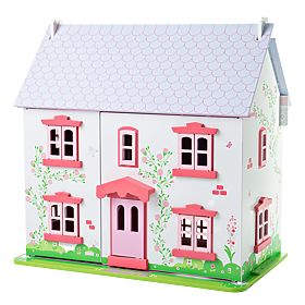 Bigjigs Toys Różowy domek dla lalek, Bigjigs Toys
