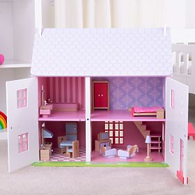 Bigjigs Toys Różowy domek dla lalek