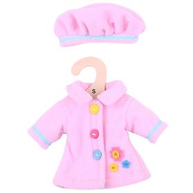 Bigjigs Toys Różowy płaszczyk z guzikami dla lalki 28 cm