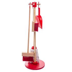 Bigjigs Toys zestaw do sprzątania czerwony