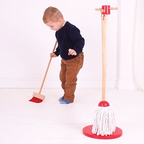 Bigjigs Toys zestaw do sprzątania czerwony