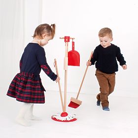 Bigjigs Toys zestaw do sprzątania czerwony