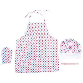Bigjigs Toys Zestaw kucharski z fartuszkiem w kropki