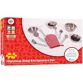 Bigjigs Toys Zestaw metalowych naczyń, Bigjigs Toys