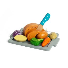 Bigjigs Toys Zestaw Pieczony kurczak z warzywami, Bigjigs Toys
