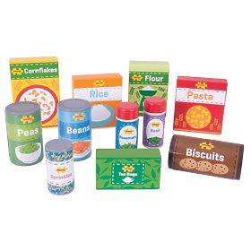 Bigjigs Toys Zestaw trwałych produktów spożywczych, Bigjigs Toys