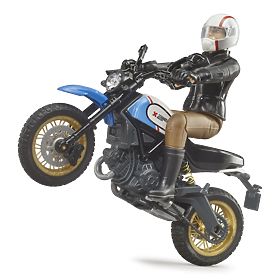 Bruder 63051 BWORLD Motocykl Scrambler Ducati Cafe Racer z jeźdźcem