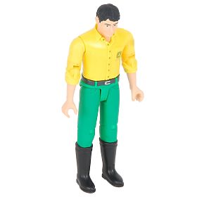 Bruder BWORLD Figurka John Deere żółta koszulka, zielone spodnie, Bruder