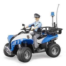 Bruder BWORLD niebieski quad policyjny z figurką, Bruder